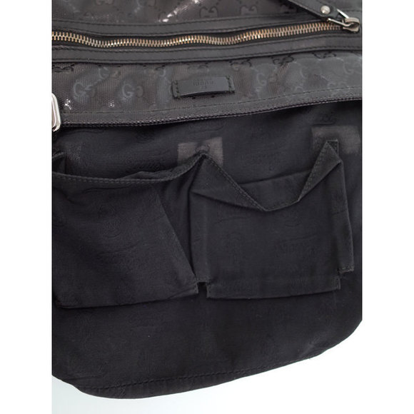 Gucci GG Implement Flat Messenger Bag Shoulder Bag Black - Picture 8 of 9